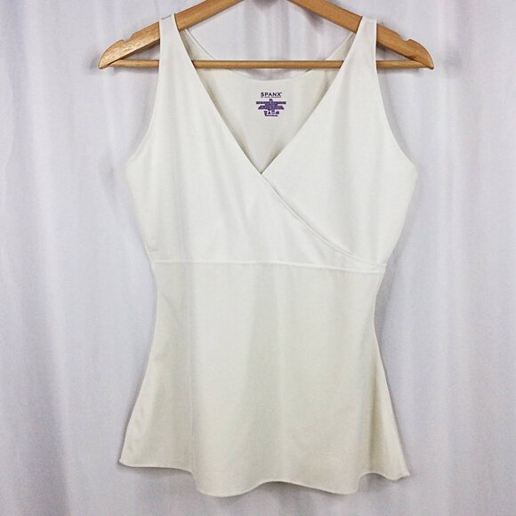 SPANX HIDE & SLEEK CRISSCROSS SLIMMING CAMI CAMISOLE SHAPEWEAR WHITE SIZE XL - Picture 2 of 6